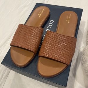 Cole Haan Woven Leather Slides